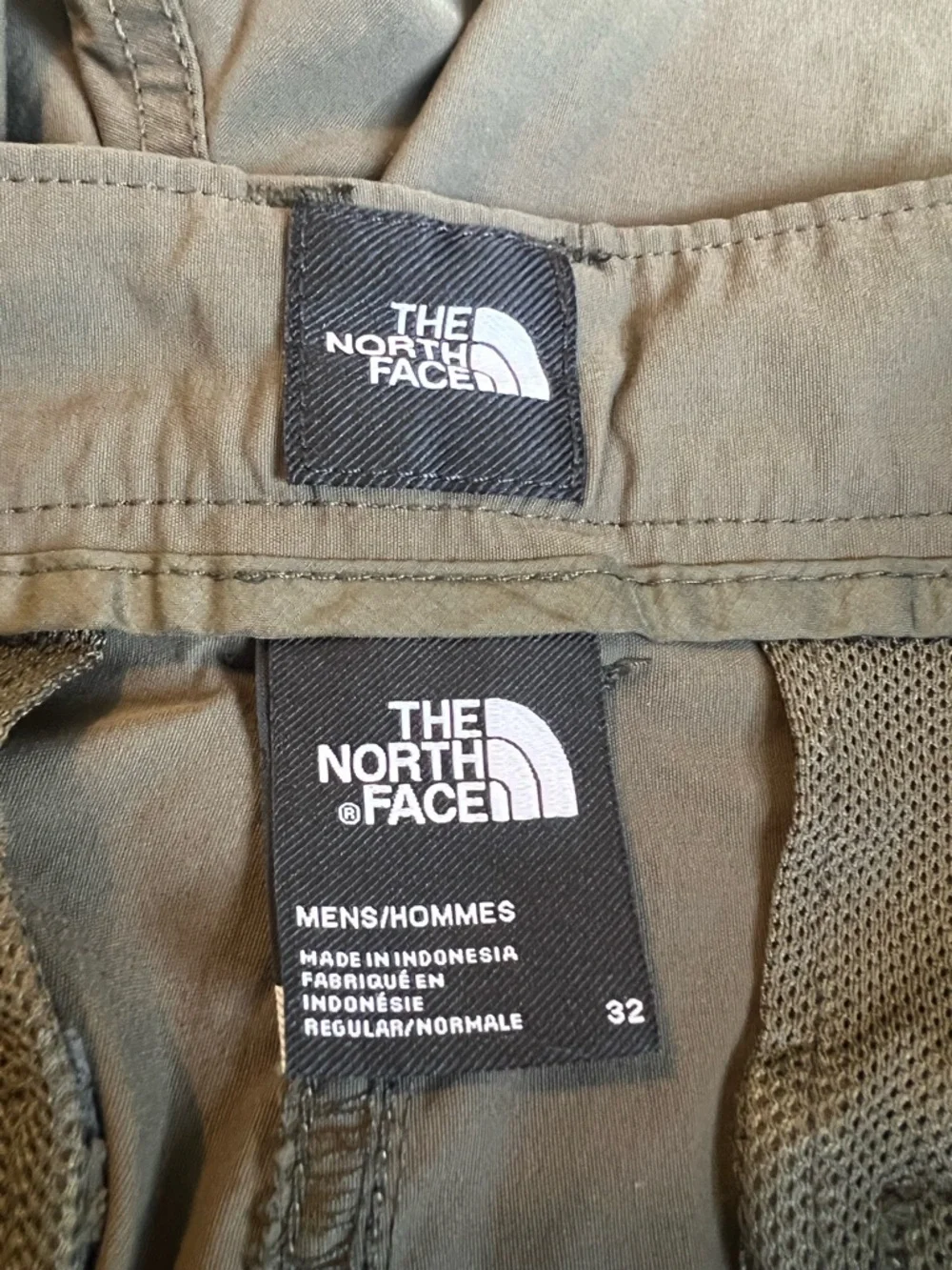 The North Face Green Gorpcore Hiking Shorts Hiking Outdoor Nylon Stretch 32‎